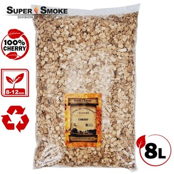 SUPER SMOKE Zrębki wędzarnicze owocowe CHERRY size: L 8 litrów