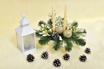 РОЖДЕСТВЕНСКИЕ УКРАШЕНИЯ УКРАШЕНИЕ СТОЛА ИСКУССТВЕННЫЕ ЦВЕТЫ СВЕЧИ ДОМ