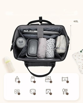 рюкзак Сумка для подгузников с карманами и ремнями для коляски, водонепроницаемая