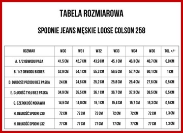 BIG STAR SPODNIE MĘSKIE JEANSY COLSON 258 W33 L30