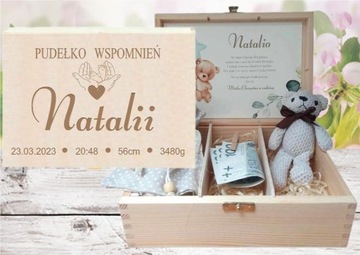 METRYCZKA Pudełko wspomnień chrzest lub roczek MIŚ
