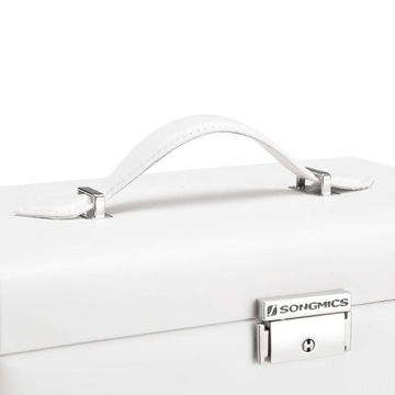 Kuferek szkatułka na biżuterię z etui biała