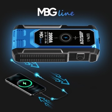 Мощный Jump Starter Booster 47.36Wh Powerbank 12800mAh QC3.0 LED