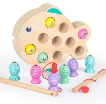 Рыбалка Аркадная игра Деревянный магнит