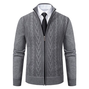 ELEGANCKI SWETER MĘSKI ROZPINANY KARDIGAN GRUBY