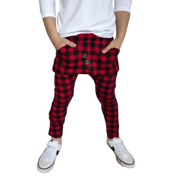 Spodnie eleganckie z dresówki krata Style Kids 92
