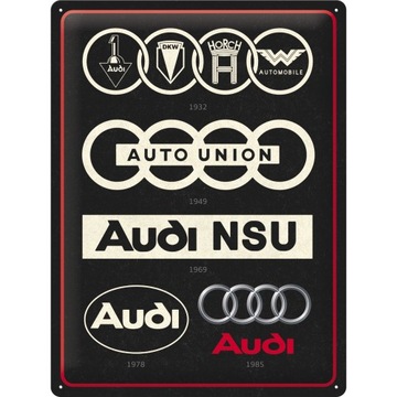 Plakat Metalowy 30x40 Audi Logo Evolution 3D!!!