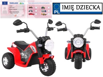 MOTOR DLA DZIECKA akumulator + 3 koła + TABLICA