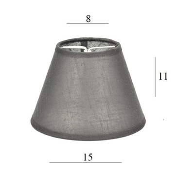 ABAŻUR lampy kinkiet żyrandol 1S 15/11h klosz szary na tkaninie do lampki