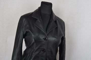 7513 KLASYCZNY PŁASZCZ MIĘKKA SKÓRA NATURAL 42/XL