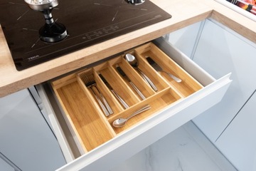 ВСТАВКА ДЛЯ ЯЩИКА ДЛЯ СТОЛОВЫХ ПРИБОРОВ, ДЕРЕВЯННЫЙ ОРГАНАЙЗЕР БАМБУК, ВЫДВИЖНОЙ