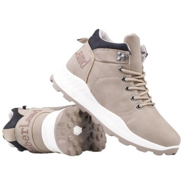 Бежевые утепленные спортивные кроссовки