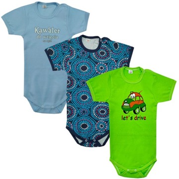Body krótki rękaw 116 cm/ 3 szt Sito Boy