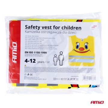 ДЕТСКИЙ Светоотражающий жилет, ЖЕЛТЫЙ, РАЗРЕШЕН ДЛЯ ДОРОЖНОГО ДВИЖЕНИЯ