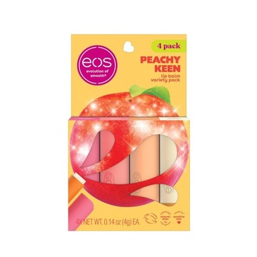 Eos Peachy Keen - balsamy do ust o 4 smaki