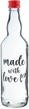 5x Butelka 500 ml z nadrukiem - Made with Love na BIMBER WÓDKĘ NALEWKI