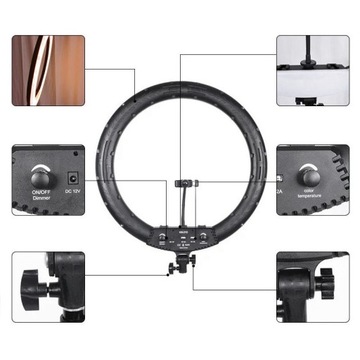 MITOYA MTY-21C LAMPA RING LED + STATYW 75-230CM