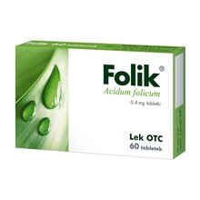 Folik, kwas foliowy, 0,4 mg, tabletki, 60 szt.