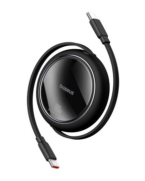 Baseus Free2Draw Mini USB-C — втягивающийся кабель USB-C 100 Вт, 1 м — черный
