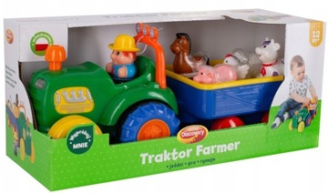 Dumel TRAKTOR FARMER Interaktywny PRZYCZEPA ZWIERZĄTKA mówi GRA świeci PL