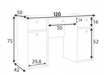 Biurko Toaletka CLASSIC DIAMOND BIAŁA MAT