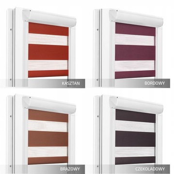 ROLETA W KASECIE DZIEŃ I NOC Z PROWADNICAMI NA WYMIAR