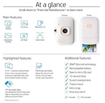 ПОРТАТИВНЫЙ ФОТОПРИНТЕР HP SPROCKET 2FB96A ДЛЯ ПРАЗДНИКОВ ЛУЧШЕ, ЧЕМ INSTAX