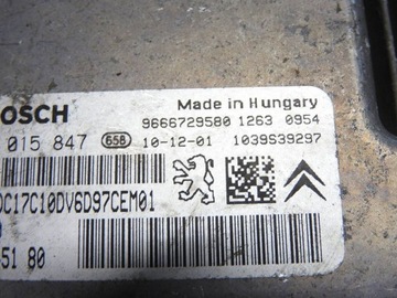 CITROEN DS3 09-14 1.6 HDI JEDNOTKA MOTORU 9666729580