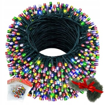 LAMPKI CHOINKOWE 1000 LED ZEWNĘTRZNE i WEWNĘTRZNE KOLOROWE MULTI