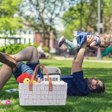 ORGANIZER NA PIELUSZKI KOSMETYKI ZABAWKI PODRÓŻNY TORBA PLAŻA FILCOWY