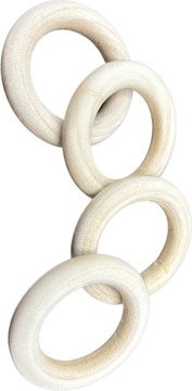 DREWNIANE KÓŁKA DO MAKRAMY RINGI DIY 45mm 4 sztuki