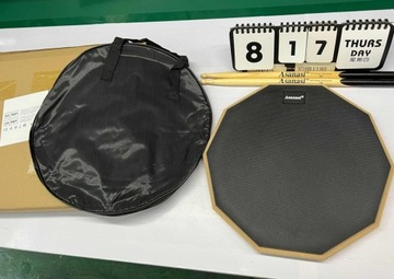 PRACTICE PAD PERKUSYJNY Z PAŁECZKAMI PERKUSYJNYMI DWUSTRONNY PAD DO ĆWICZEŃ