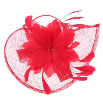 ch-Womens Vintage Fascinator Hats Derby Hat for Red