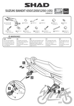 3P SHAD БОКОВАЯ РАМА ДЛЯ SUZUKI BANDIT