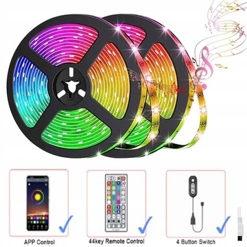 RGB 5050 СВЕТОДИОДНАЯ ЛЕНТА МУЗЫКАЛЬНАЯ ЛАМПОЧКА 20М ЛЕНТА