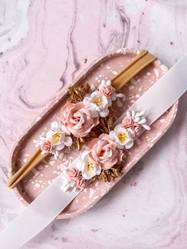 Платье для крещения роз, комплект с повязкой на голову и поясом