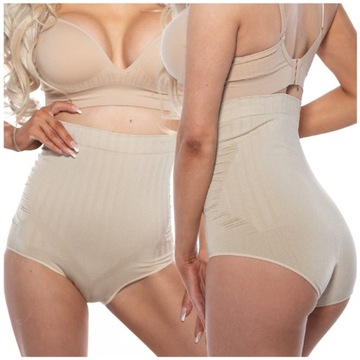 Majtki Wyszczuplające Figi Damskie Modelujące Brzuch Wysoki Stan XL/2XL
