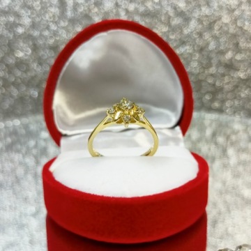 ЗОЛОТОЕ ОБРУЧАЛЬНОЕ КОЛЬЦО ЦВЕТОК ЗВЕЗДА ЗОЛОТО