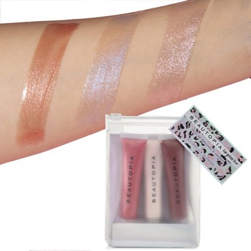 BEAUTOPIA Lip Błyszczyk Pomadka w płynie Nude 3szt