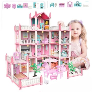 DreamHouse Большой Барби Интерактивный раскладной дом Вилла Мебель Огни