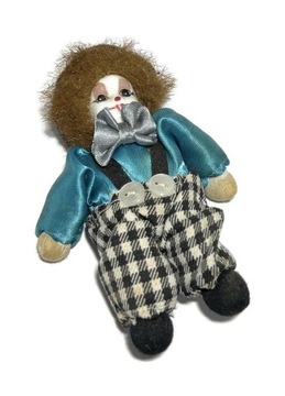 Lalka z porcelanową głową clown 13cm okazja /1
