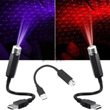 Nastrojowe oświetlenie wnętrza samochodu USB LASER