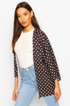 X5C301 BOOHOO RÓŻOWA LUŹNA KOSZULA KIMONO W KROPKI S/M