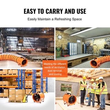 Вытяжной вентилятор для промышленного строительства, 30 см, шланг 10 м