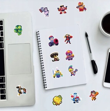50 листов наклеек Brawl Stars, украшенных водостойкими наклейками.