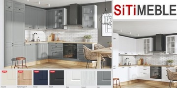 Кухня классическая KAM Mono F4 280 x 230 MATTE GREY