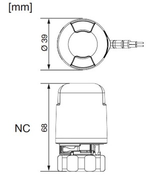 SIŁOWNIK TERMOELEKTRYCZNY T30NC230A M30x1,5 1,7W - SUPER ENERGOOSZCZĘDNY!