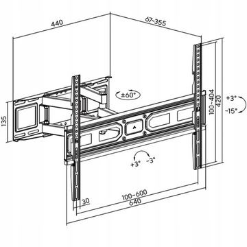 ПОВОРОТНОЕ КРЕПЛЕНИЕ ДЛЯ ТЕЛЕВИЗОРА ОТ 37 ДО 99 ДЮЙМОВ