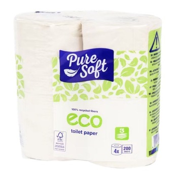 Ekologiczny papier toaletowy Pure Soft 4x200 list