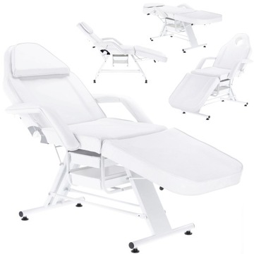 Fotel kosmetyczny z kuwetami biały łóżko leżanka SPA tatuaż tattoo